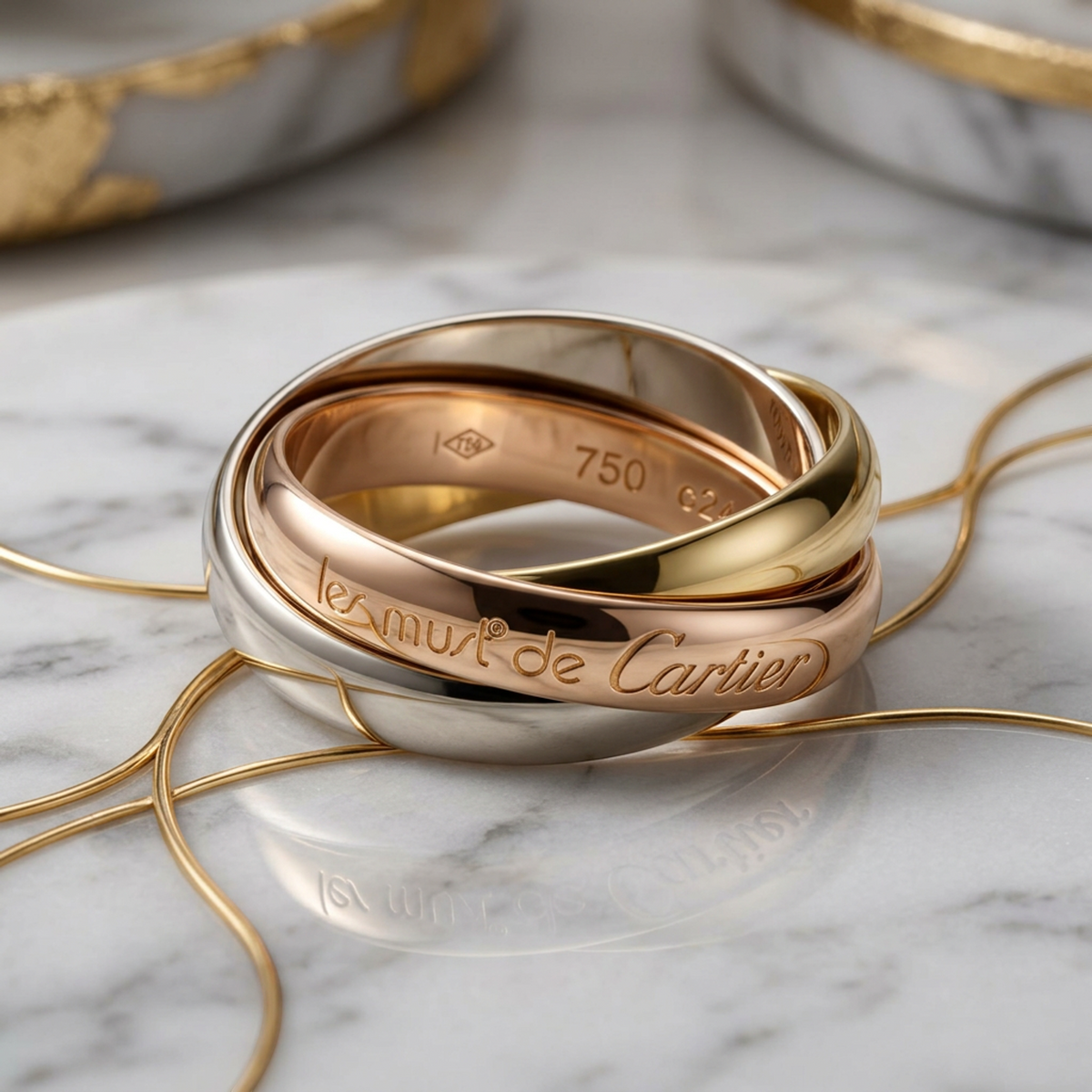 PRE-OWNED Cartier Trinity · Tri-Gold Size 5.75
