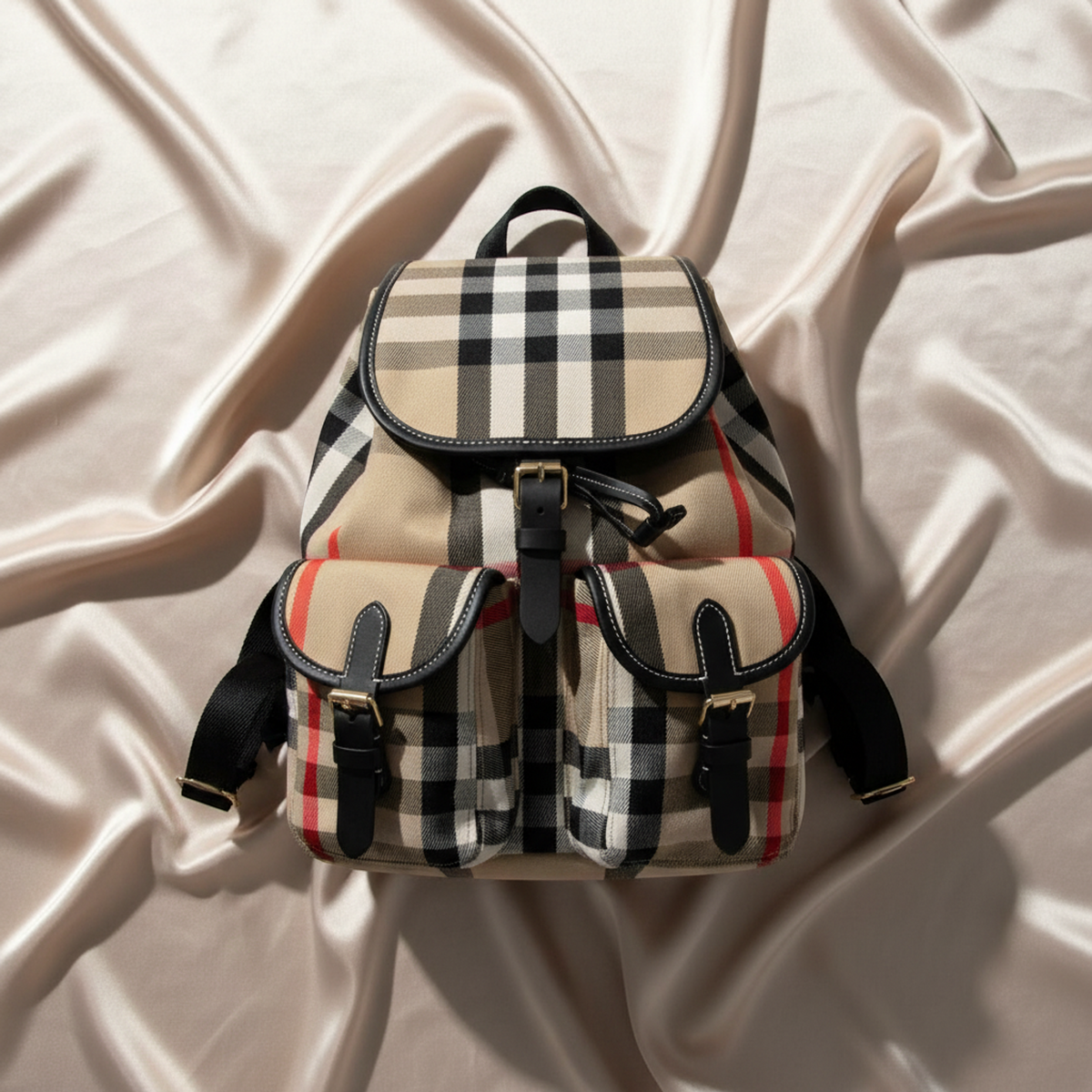 PRE-OWNED Burberry Enfild · Check Canvas & Leather