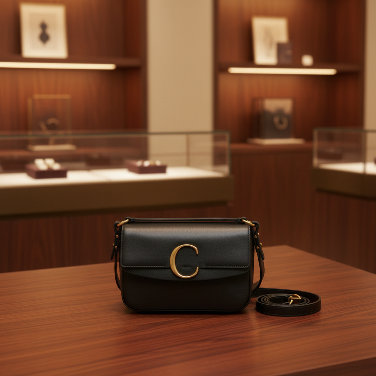 PRE-OWNED Chloé C Double Carry · Leather