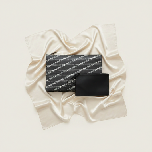 PRE-OWNED Balenciaga Logo Print · Leather Clutch