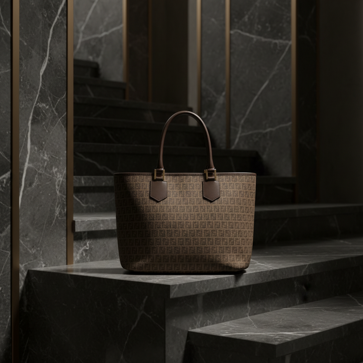 PRE-OWNED Fendi Zucchino · Coated Canvas Tote