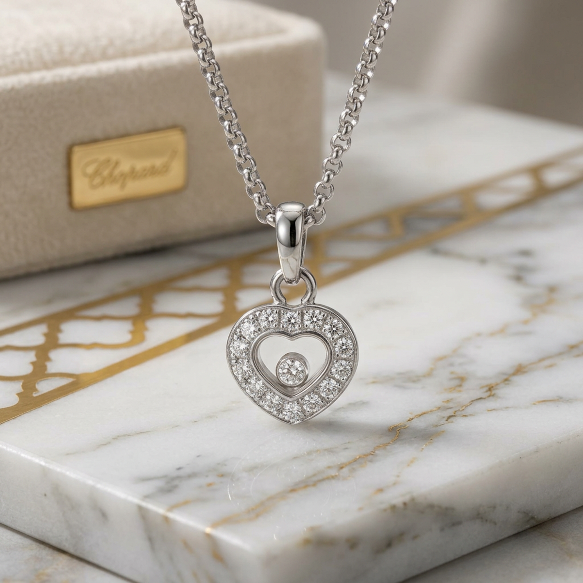 PRE-OWNED Chopard Happy Diamonds Heart · 18K White Gold