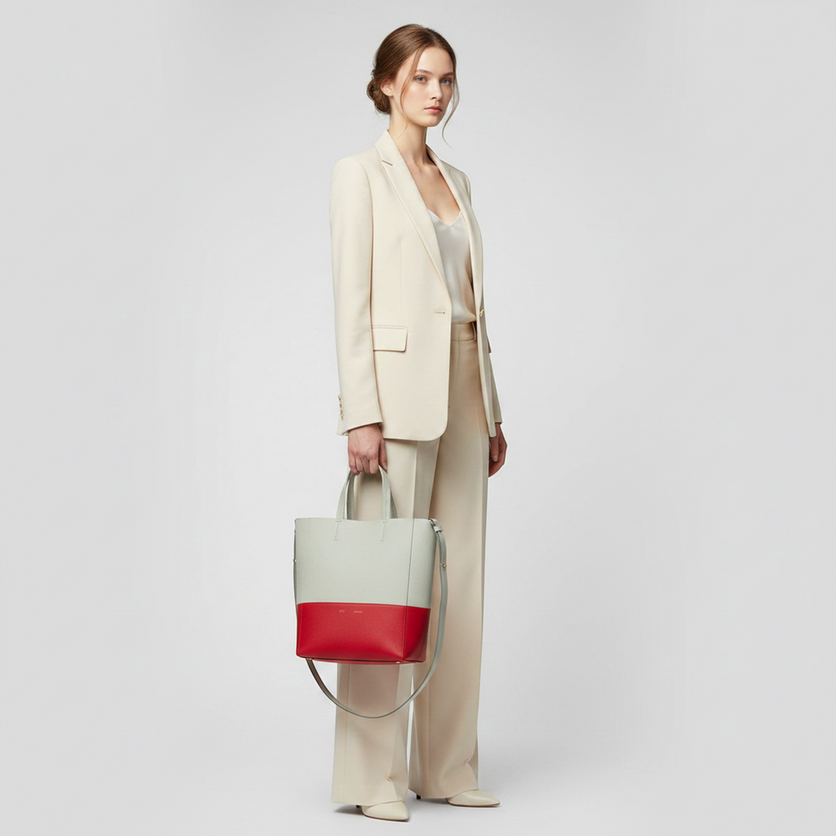 PRE-OWNED Celine Cabas Vertical · Bicolor Leather