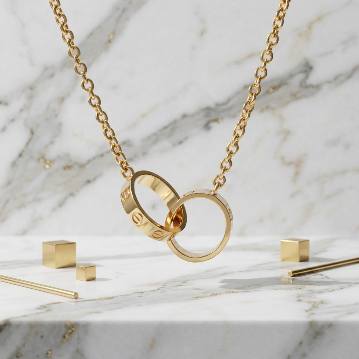 PRE-OWNED Cartier Baby Love Necklace · Rose Gold