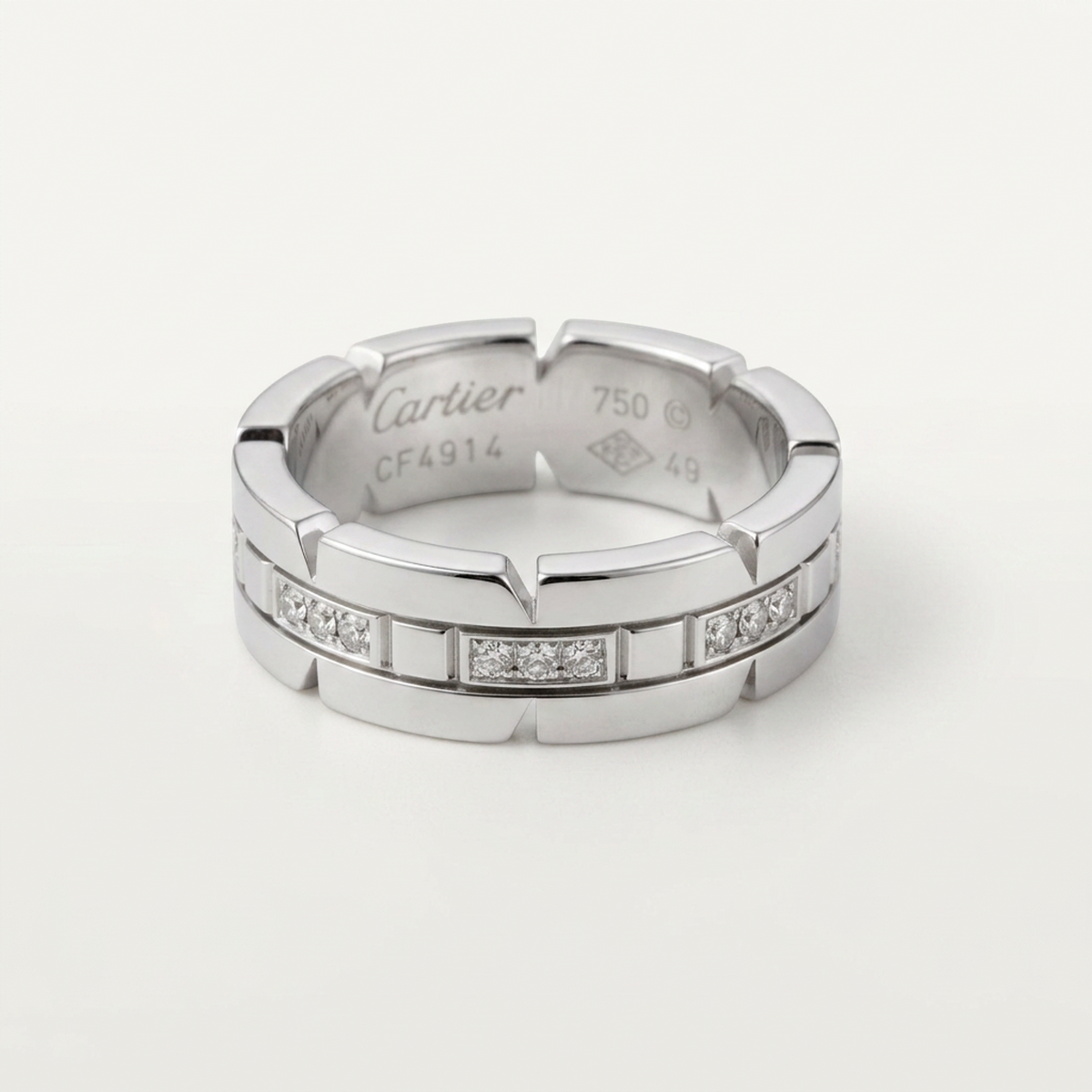 PRE-OWNED Cartier Tank Française · 18K White Gold · Diamond Size 4.75