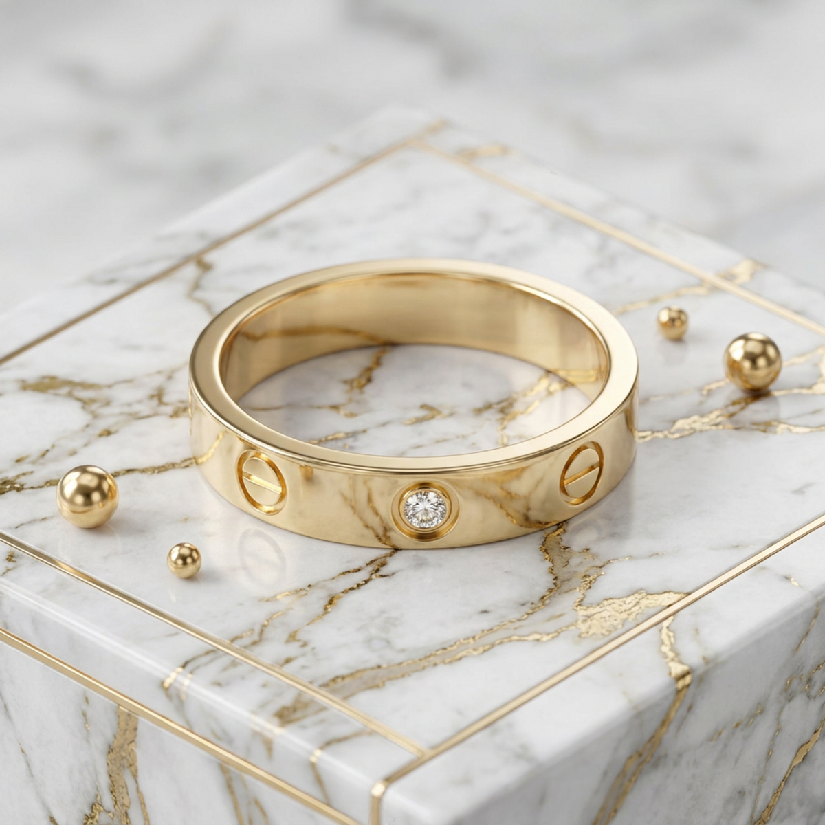 PRE-OWNED Cartier Mini Love · Rose Gold · Diamond Size 6.25