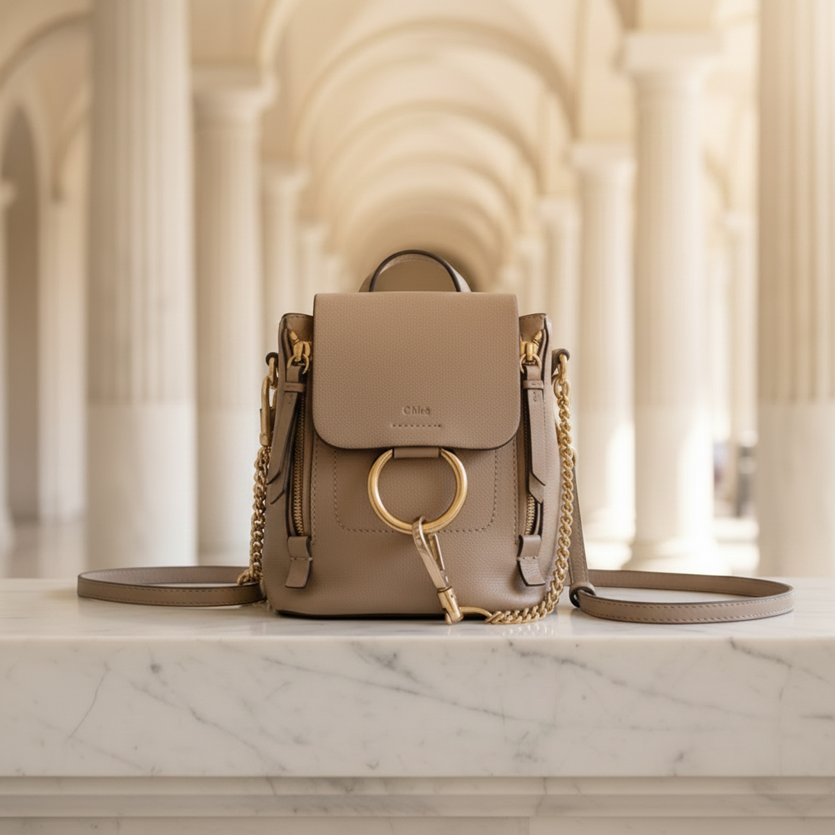 PRE-OWNED Chloé Faye · Leather & Suede Backpack