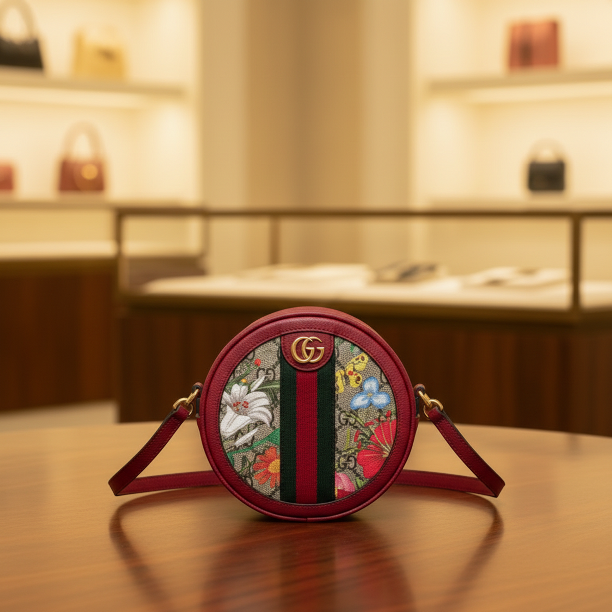 PRE-OWNED Gucci Ophidia GG Flora · Mini Backpack