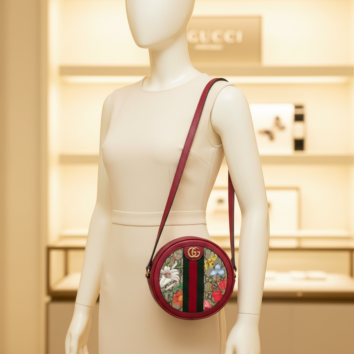 PRE-OWNED Gucci Ophidia GG Flora · Mini Backpack