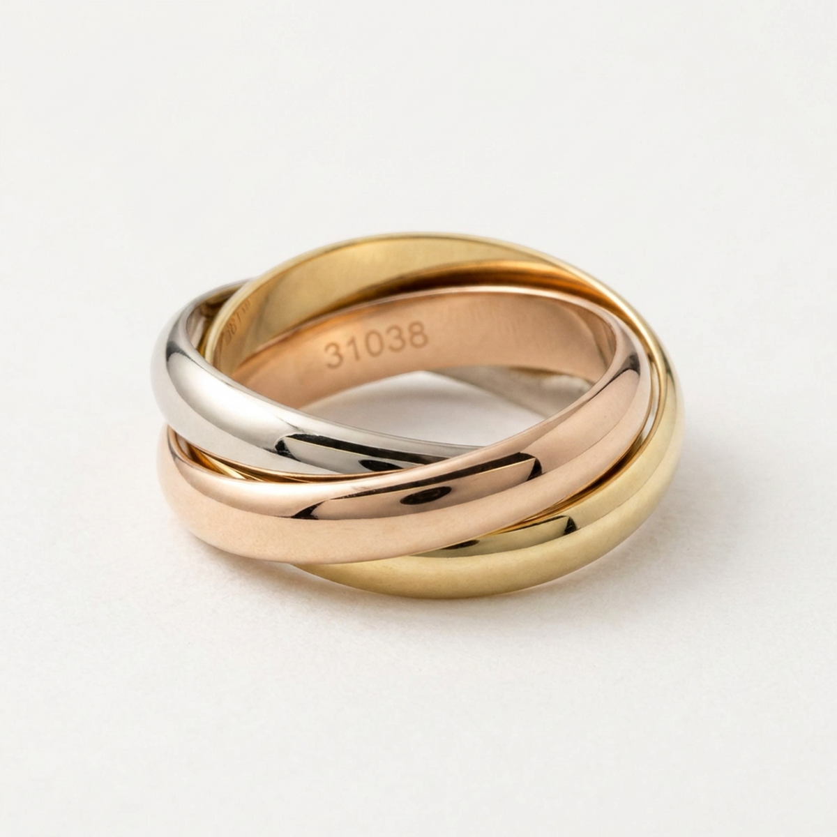 PRE-OWNED Cartier Trinity · Tri-Gold Size 7.5