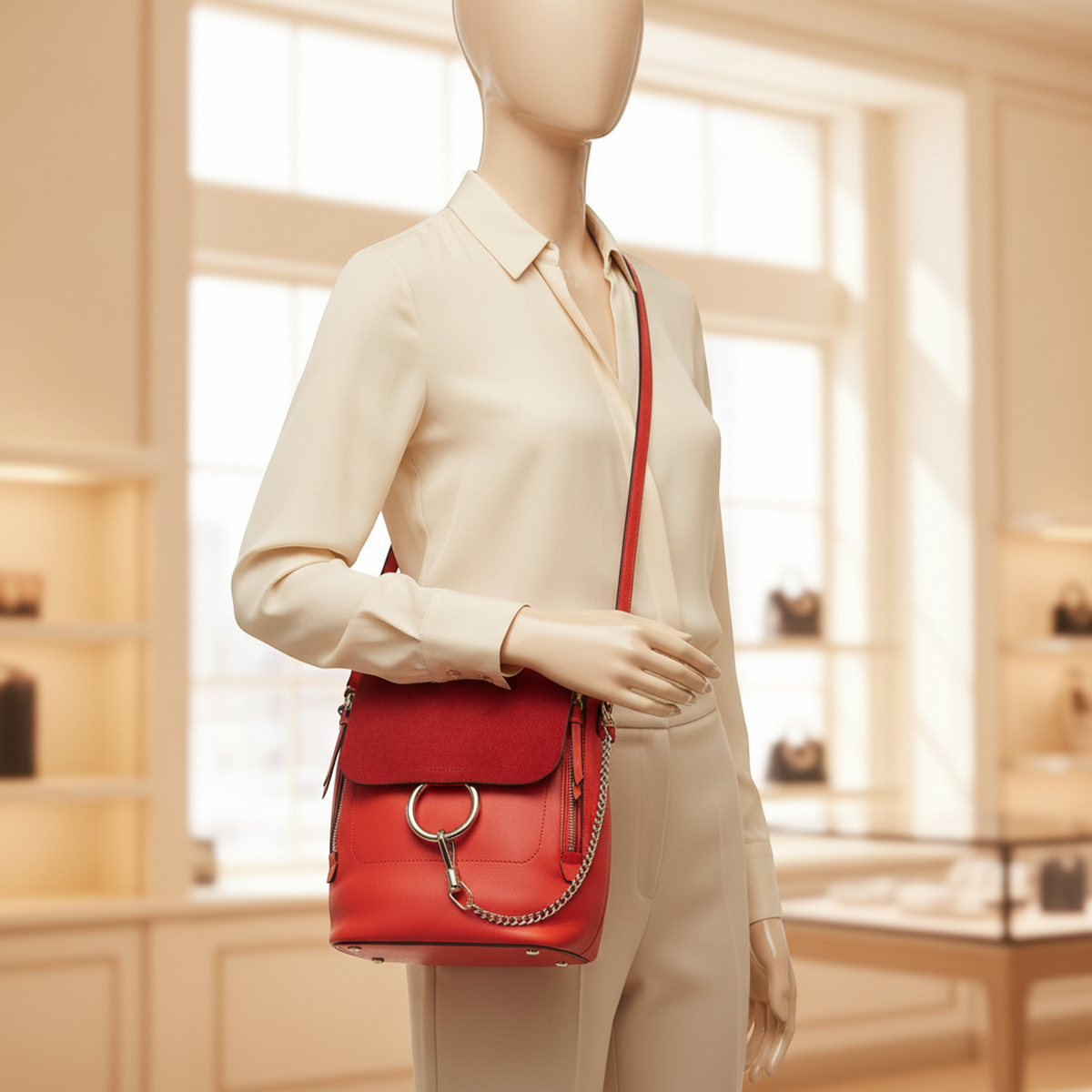 PRE-OWNED Chloé Faye · Leather & Suede Backpack