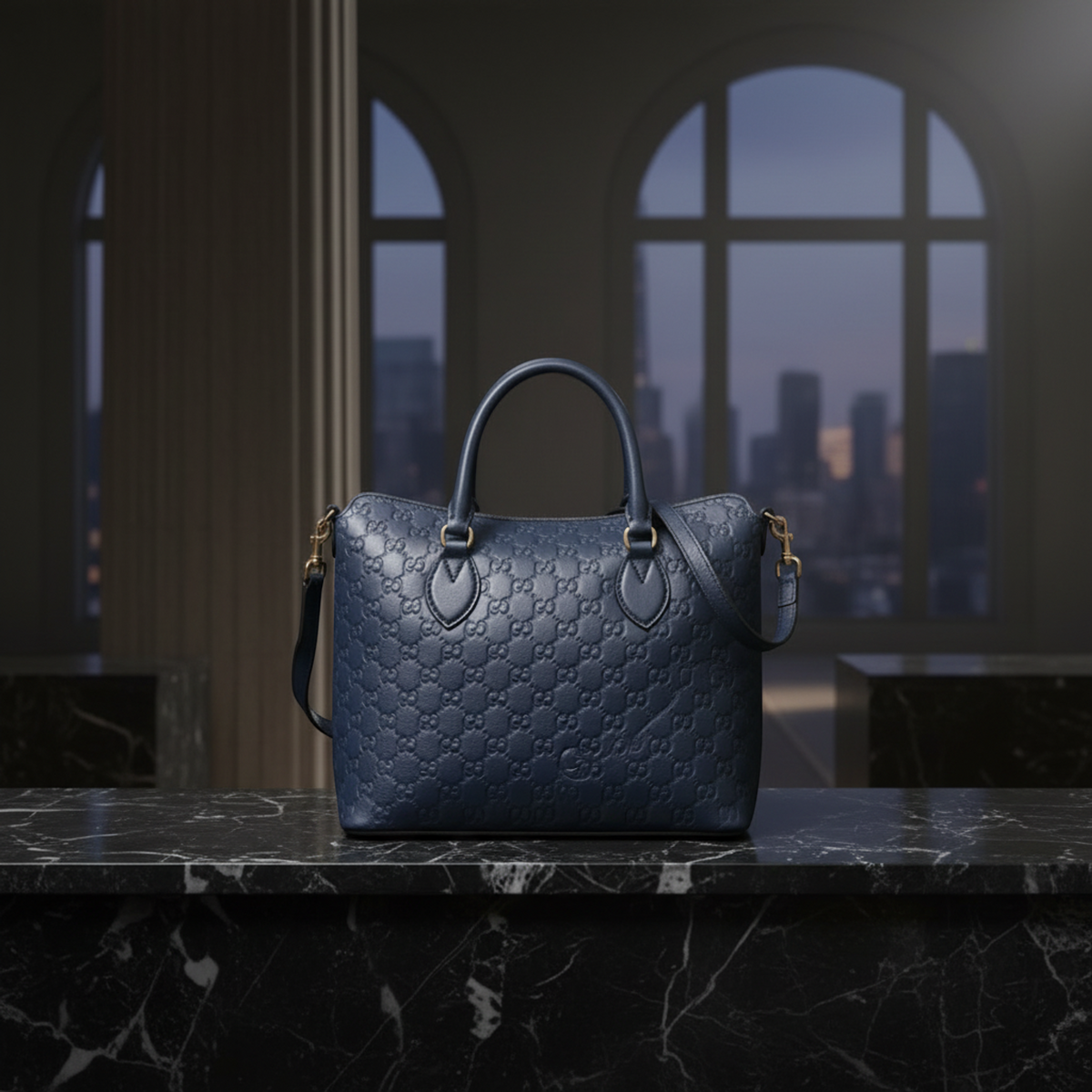 PRE-OWNED Gucci Guccissima · Calfskin · Gold Hardware