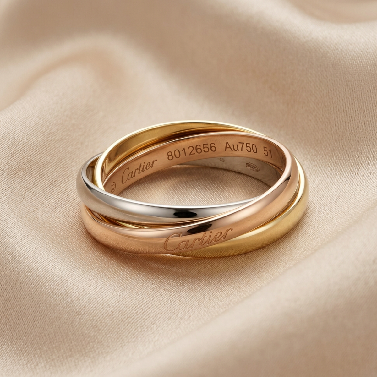 PRE-OWNED Cartier Trinity · Tri-Gold Size 5.75