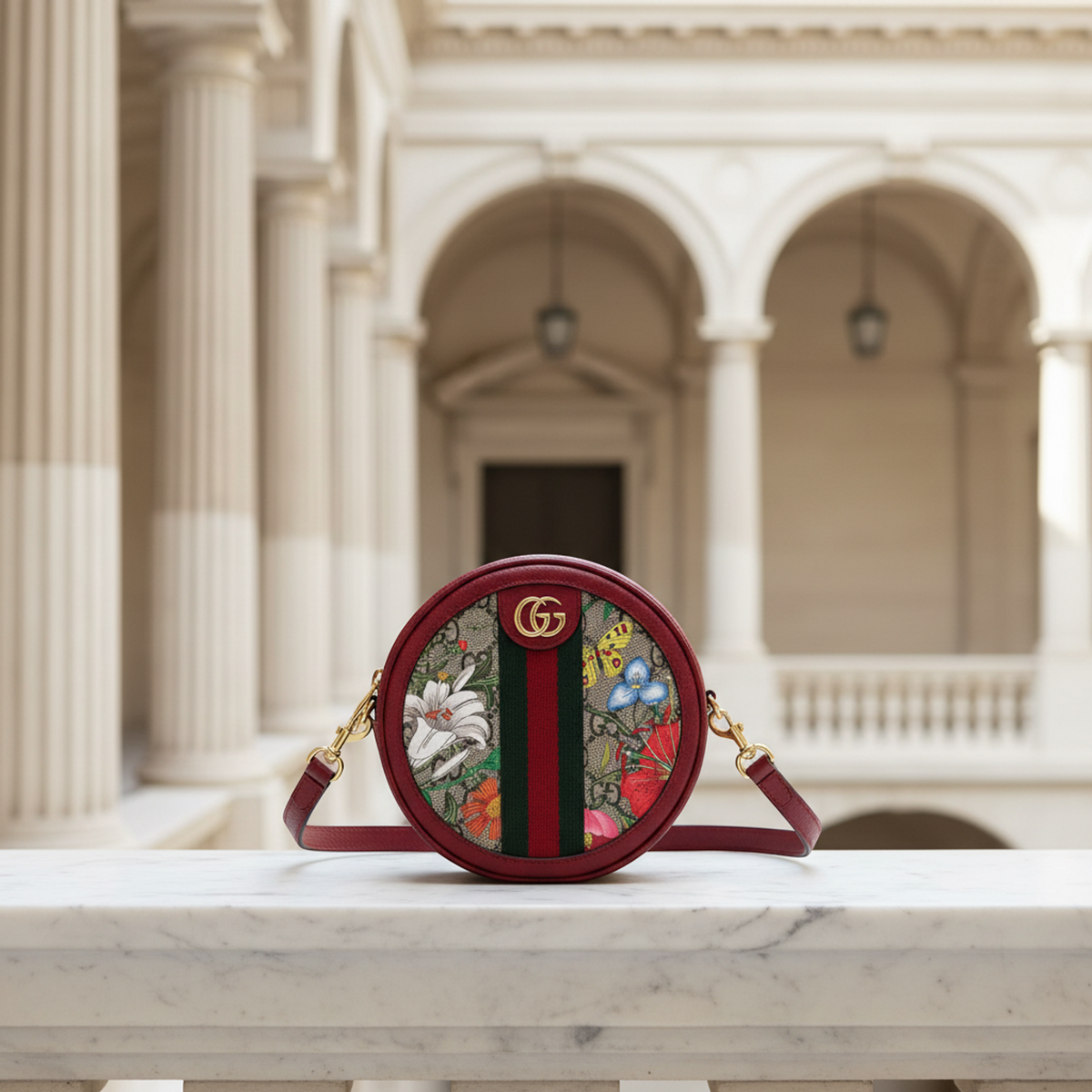 PRE-OWNED Gucci Ophidia GG Flora · Backpack