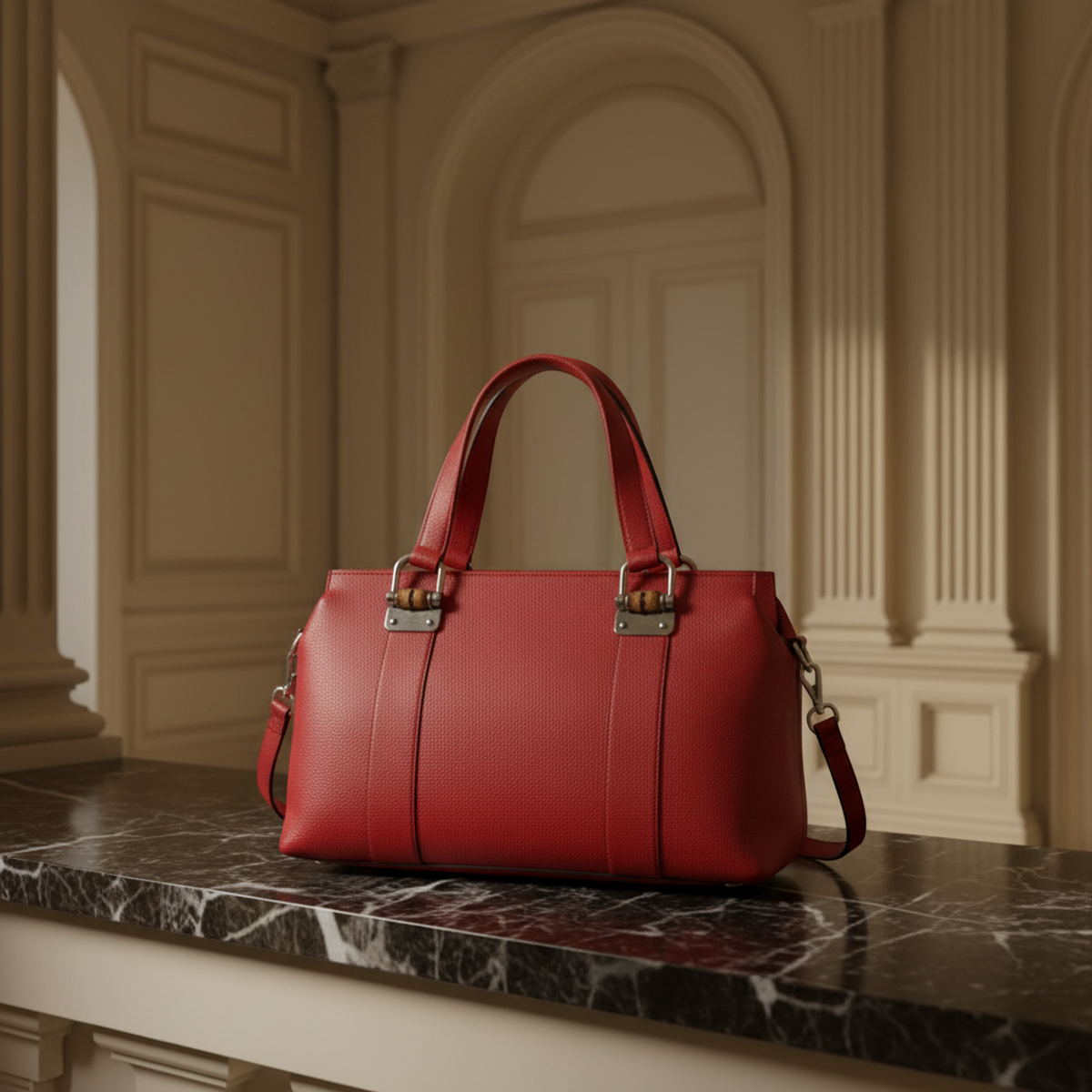 PRE-OWNED Gucci Bamboo · Leather Shoulder Bag