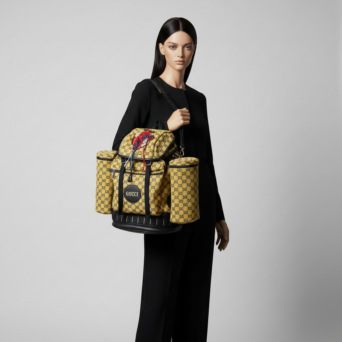 PRE-OWNED Gucci GG Canvas · Heart Patch Backpack