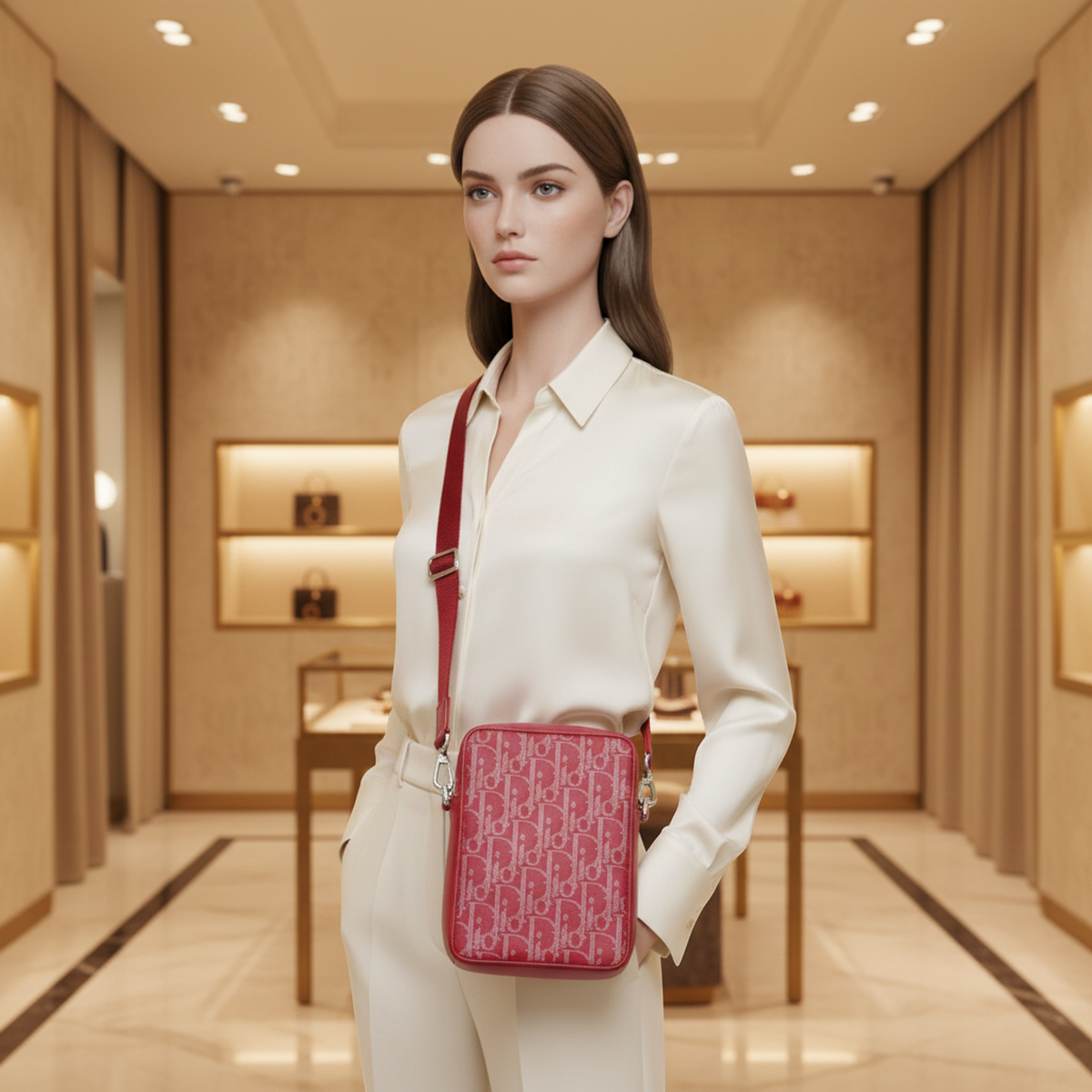 PRE-OWNED Christian Dior Oblique · Leather Shoulder
