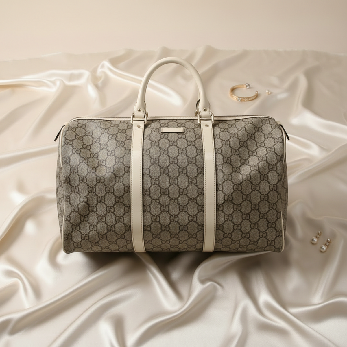 PRE-OWNED Gucci Boston · GG Supreme