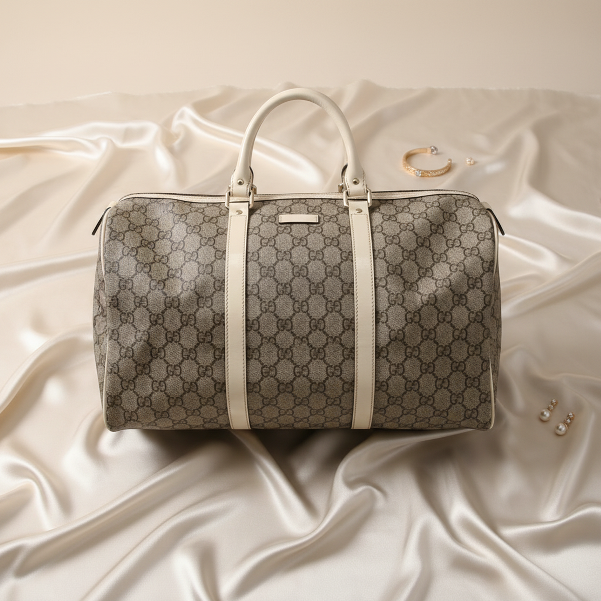 PRE-OWNED Gucci Boston · GG Supreme