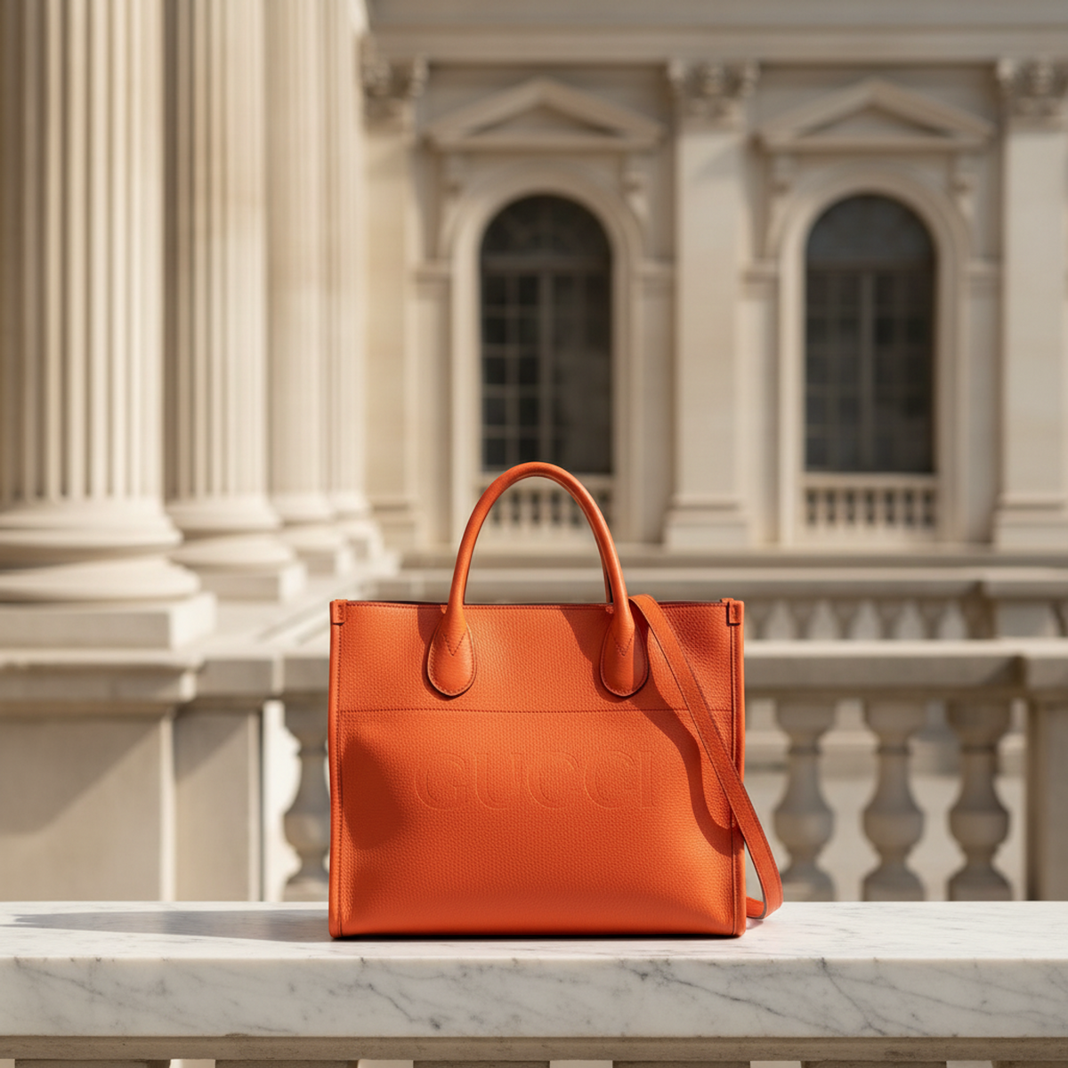 PRE-OWNED Gucci Logo Tote · Leather