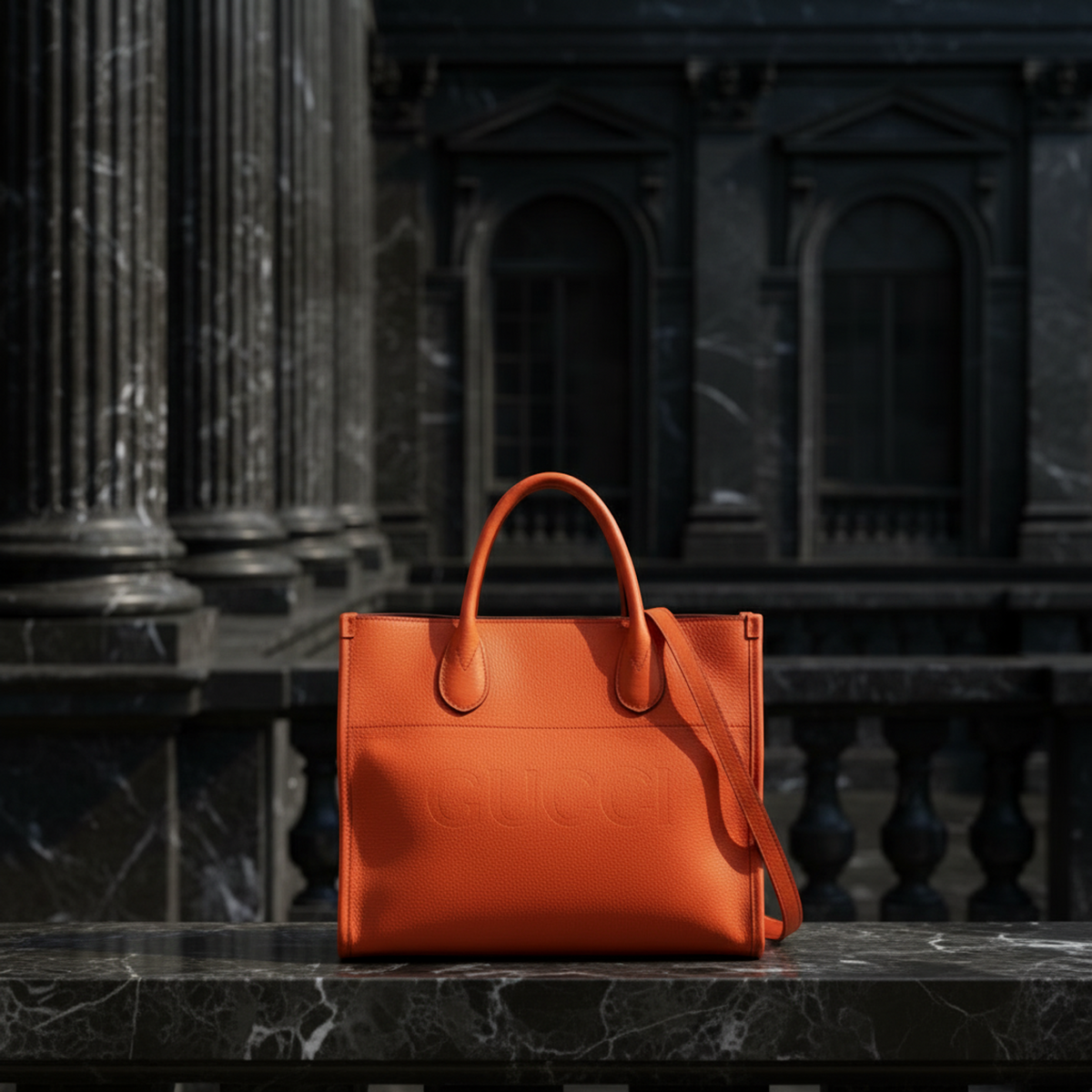 PRE-OWNED Gucci Logo Tote · Leather