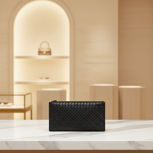 PRE-OWNED Bottega Veneta Intrecciato · Leather Clutch