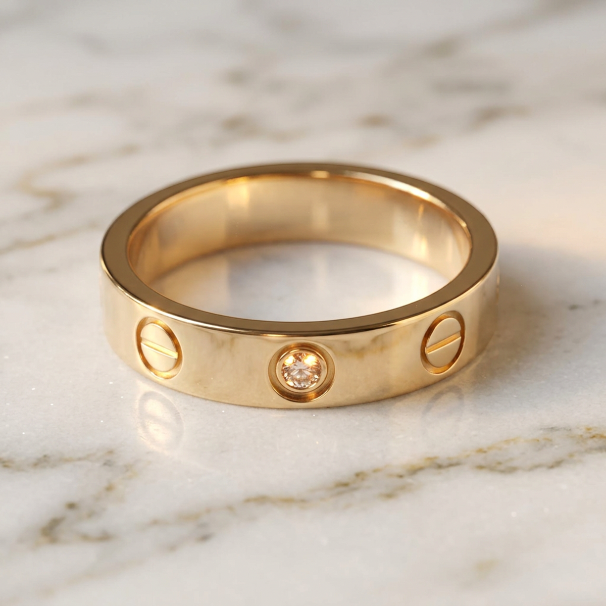 PRE-OWNED Cartier Mini Love · Rose Gold · Diamond Size 4.5
