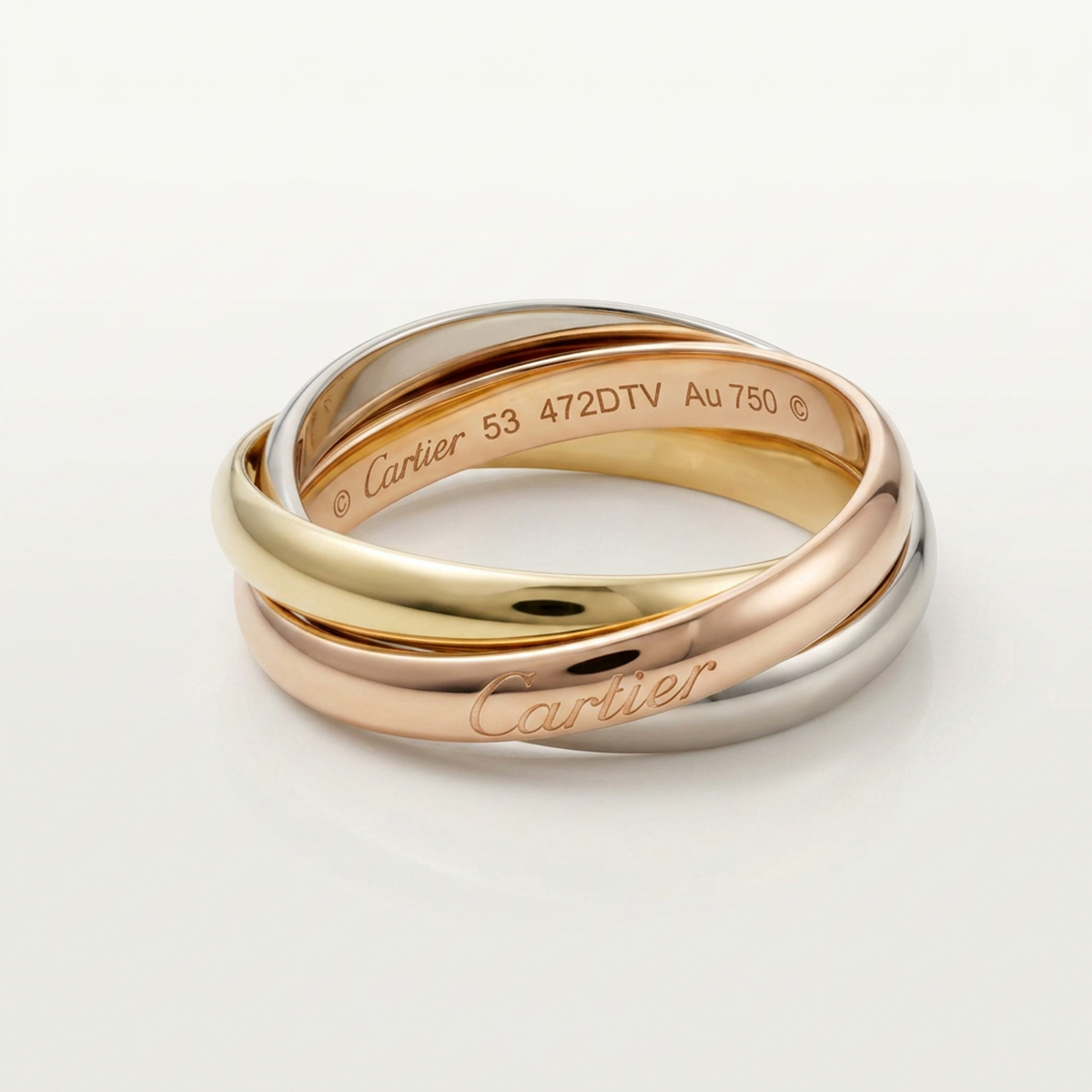 PRE-OWNED Cartier Trinity · Three Gold Size 7.5