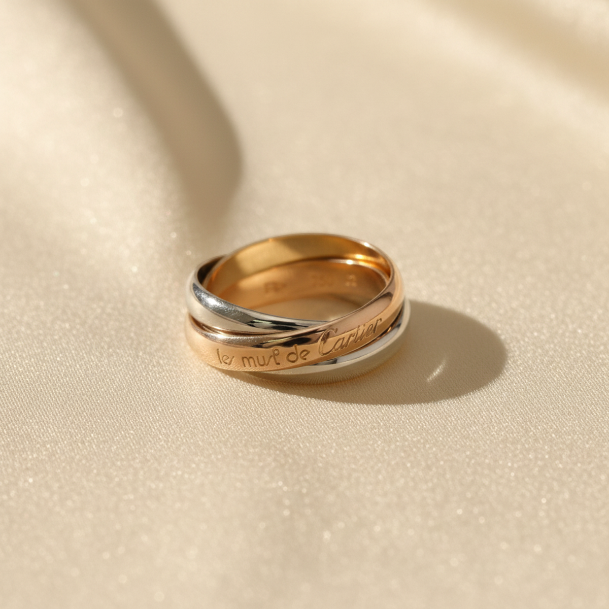 PRE-OWNED Cartier Trinity · Tri-Gold Size 6