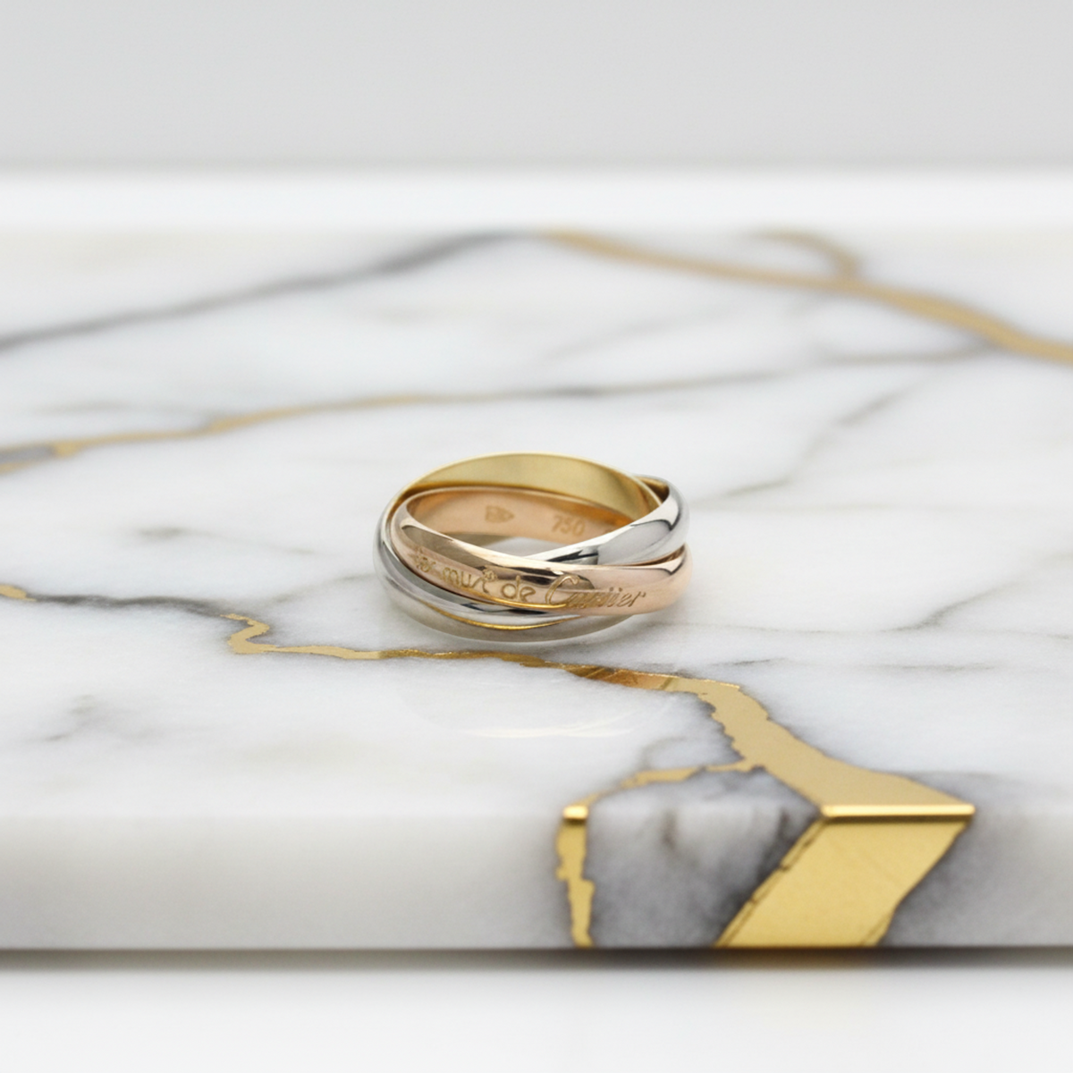PRE-OWNED Cartier Trinity · Tri-Gold Size 6.25