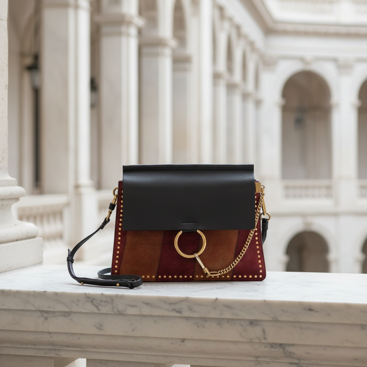 PRE-OWNED Chloé Faye Medium · Suede & Leather