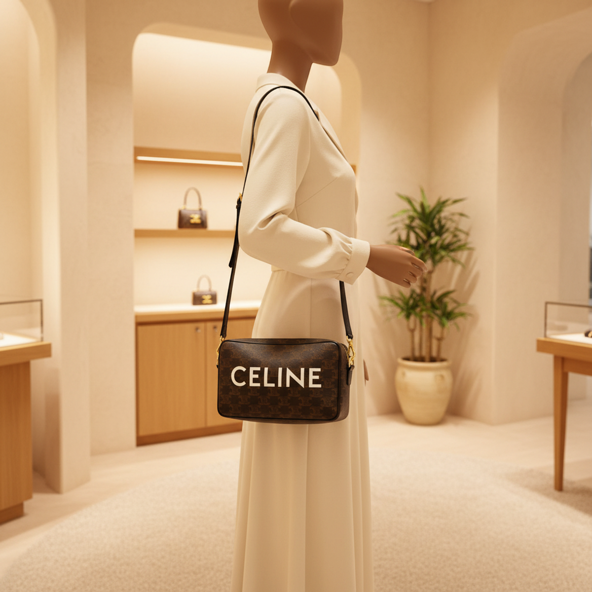 PRE-OWNED Celine Triomphe Horizontal · Coated Canvas