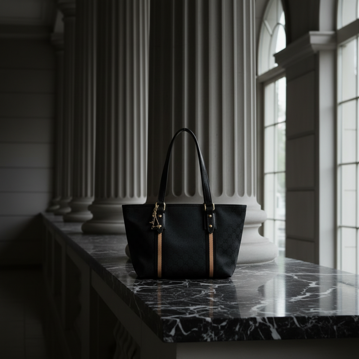 PRE-OWNED Gucci Sherry Line · GG Canvas Tote