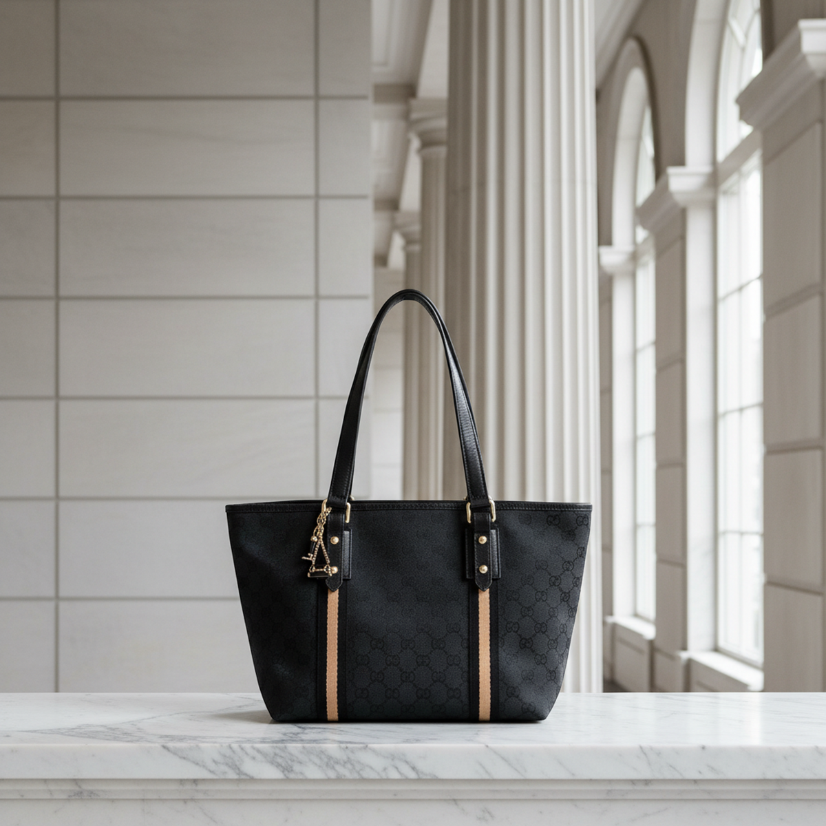 PRE-OWNED Gucci Sherry Line · GG Canvas Tote