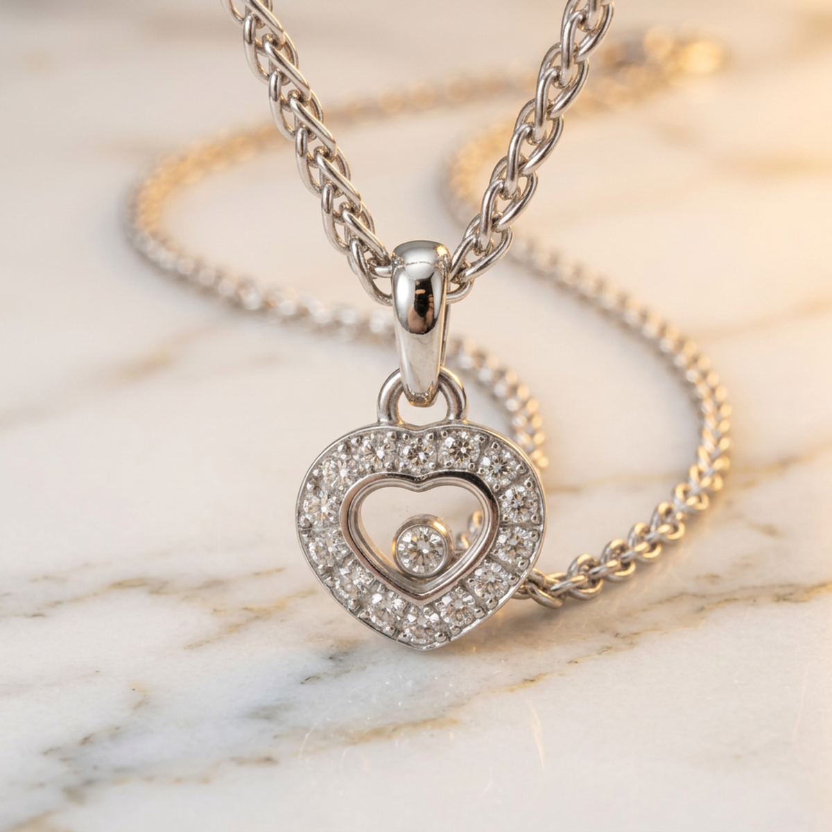 PRE-OWNED Chopard Happy Diamonds · 18K White Gold