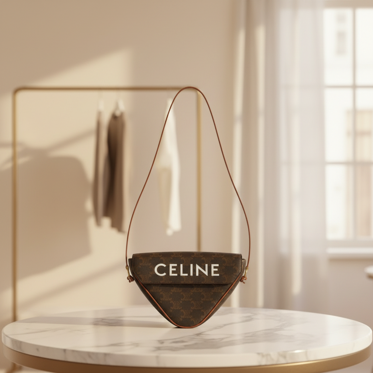PRE-OWNED Celine Triomphe Triangle · Coated Canvas