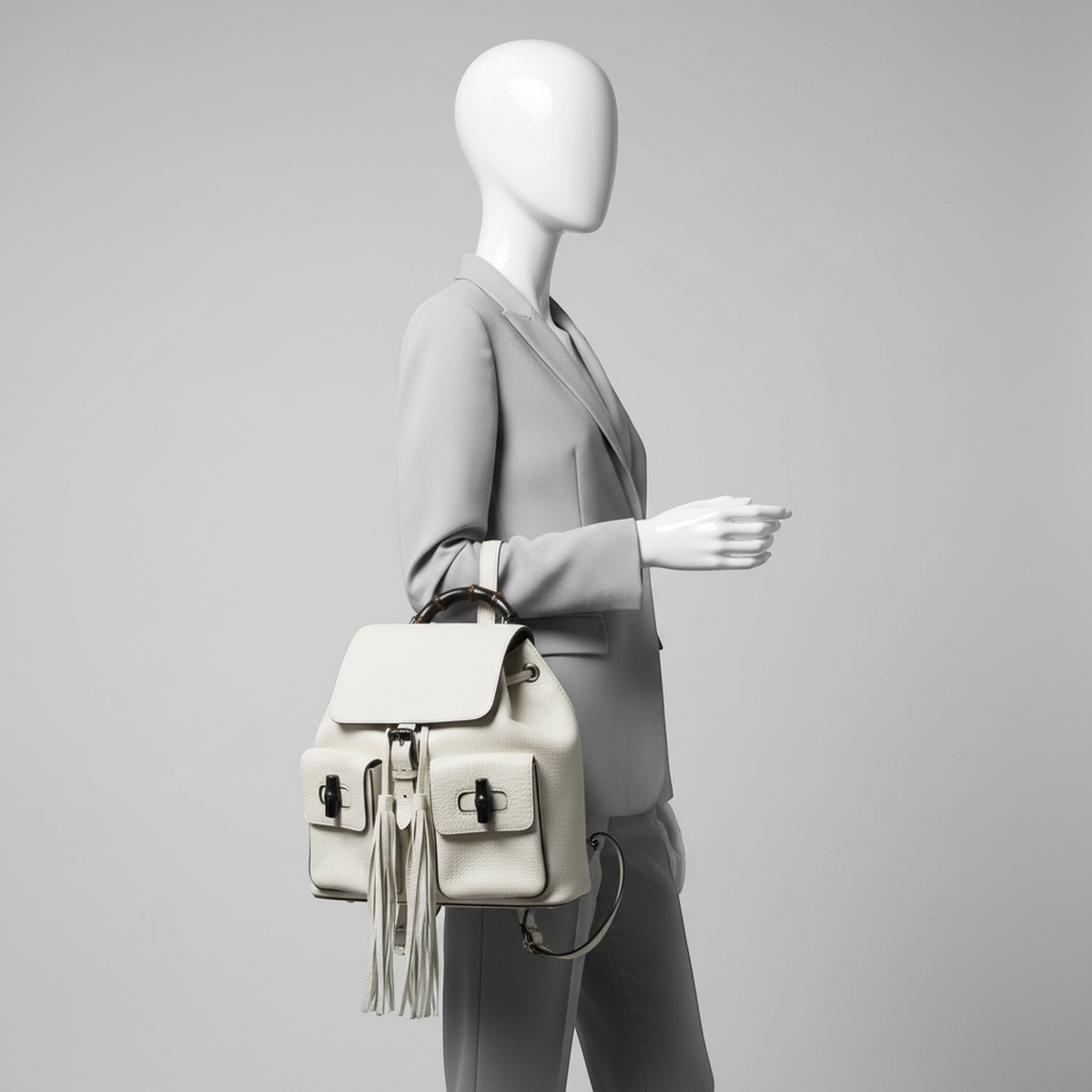 PRE-OWNED Gucci Bamboo · Leather Backpack