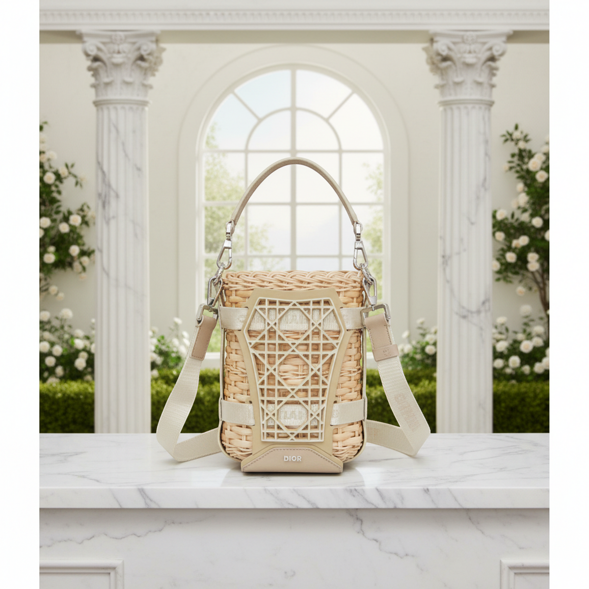 PRE-OWNED Christian Dior Sahara · Rattan Basket Bag