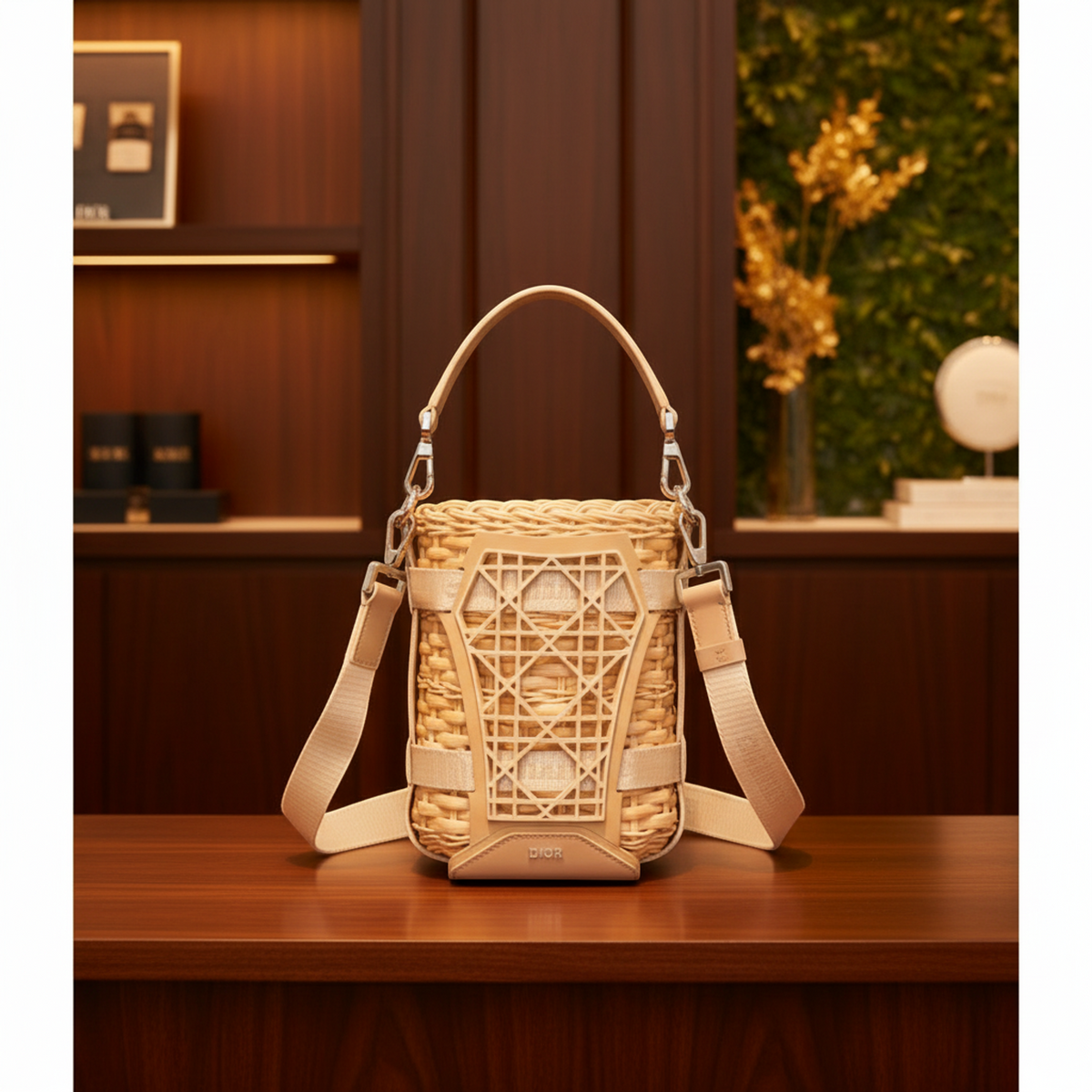 PRE-OWNED Christian Dior Sahara · Rattan Basket Bag