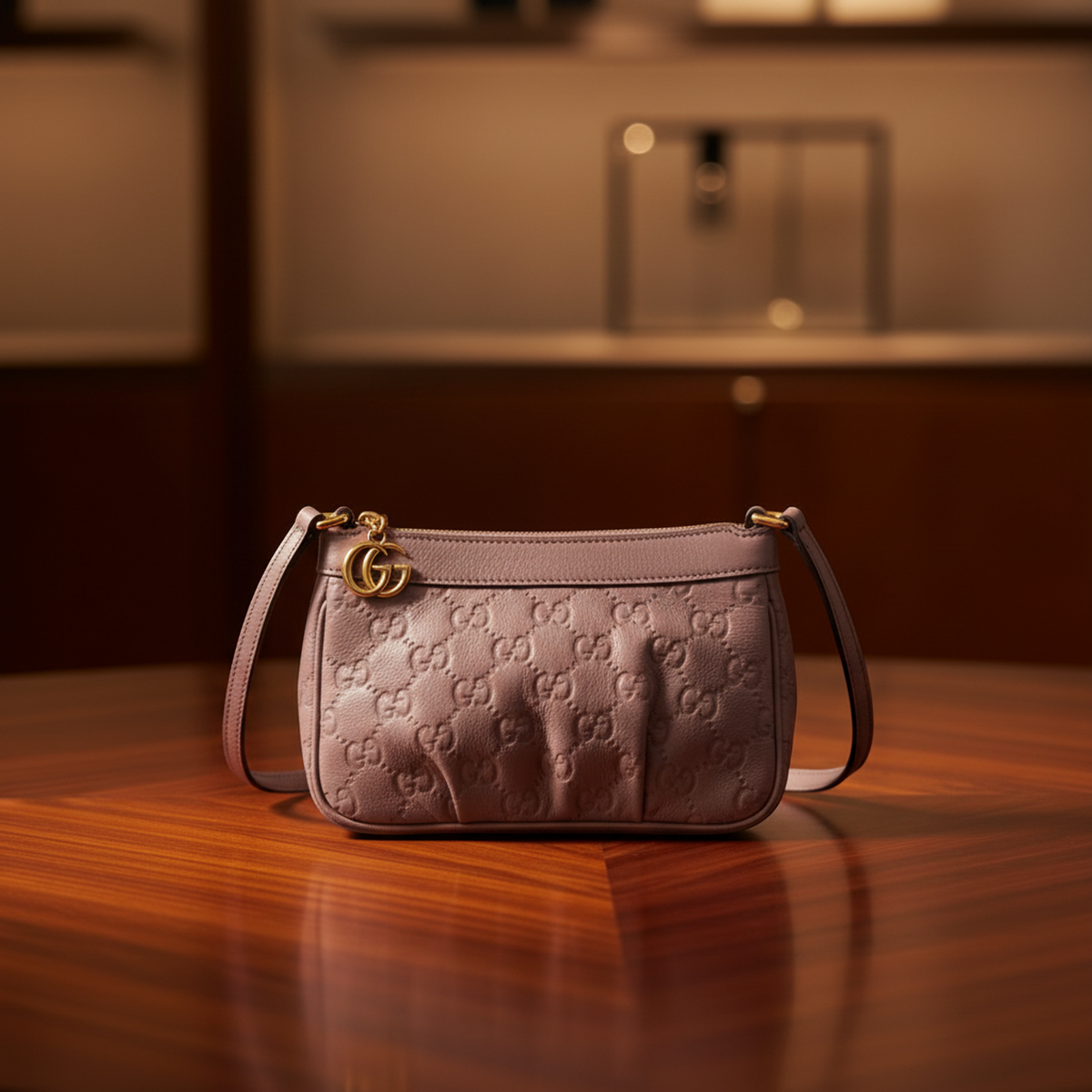 PRE-OWNED Gucci Guccissima · Leather Shoulder Bag