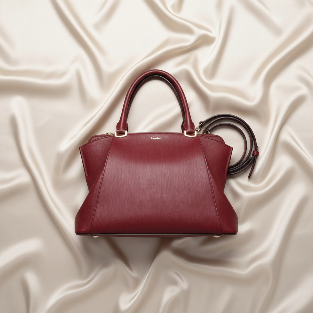 PRE-OWNED Cartier C de Cartier · Leather Shoulder Bag
