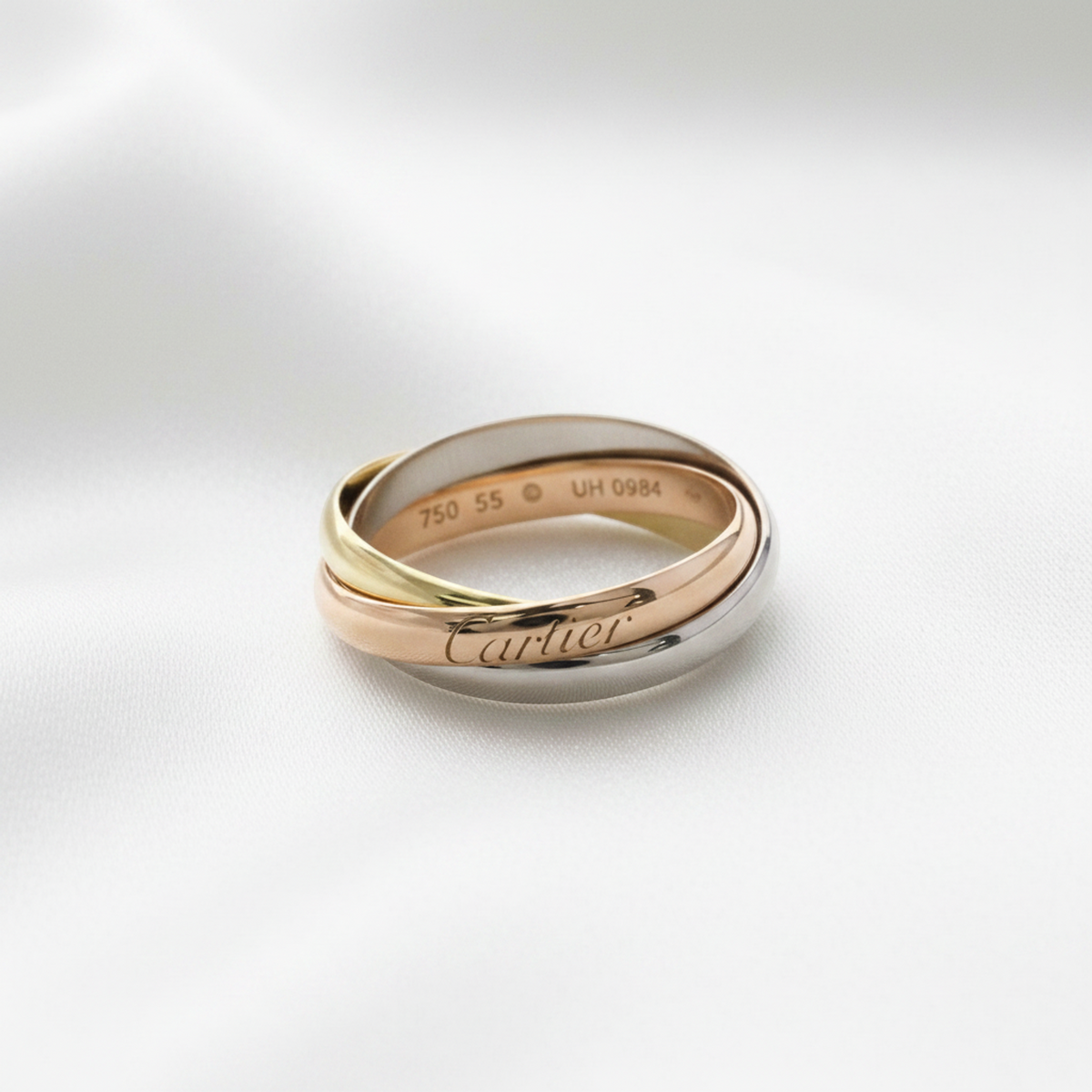PRE-OWNED Cartier Trinity · Tri-Gold Size 7.25
