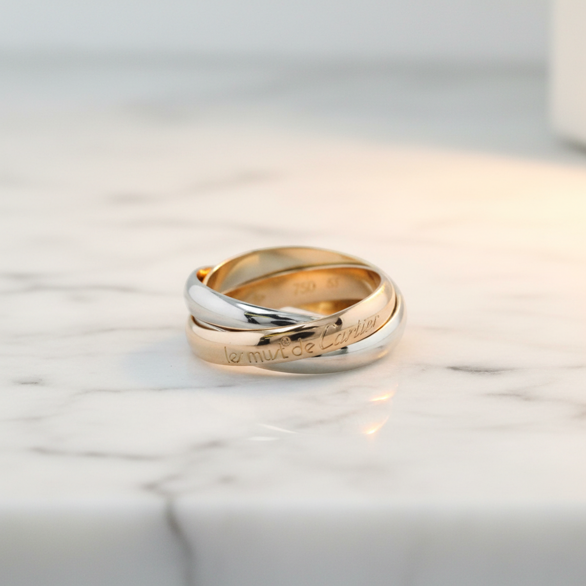 PRE-OWNED Cartier Trinity · Tri-Gold Size 6.25