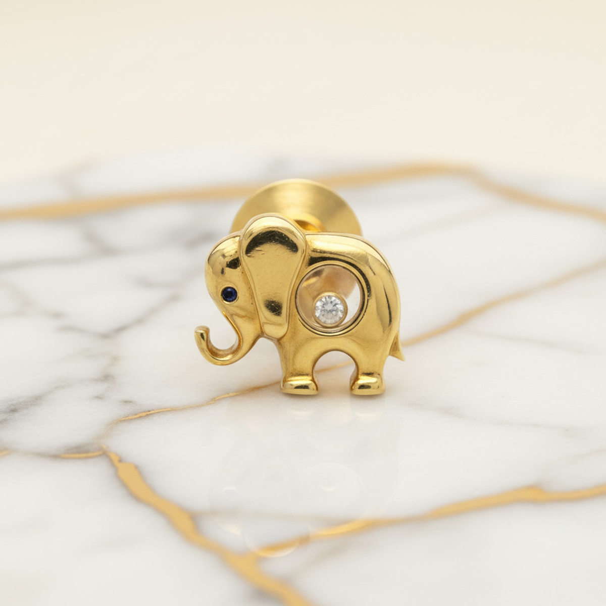 PRE-OWNED Chopard Happy Diamonds · Elephant Brooch