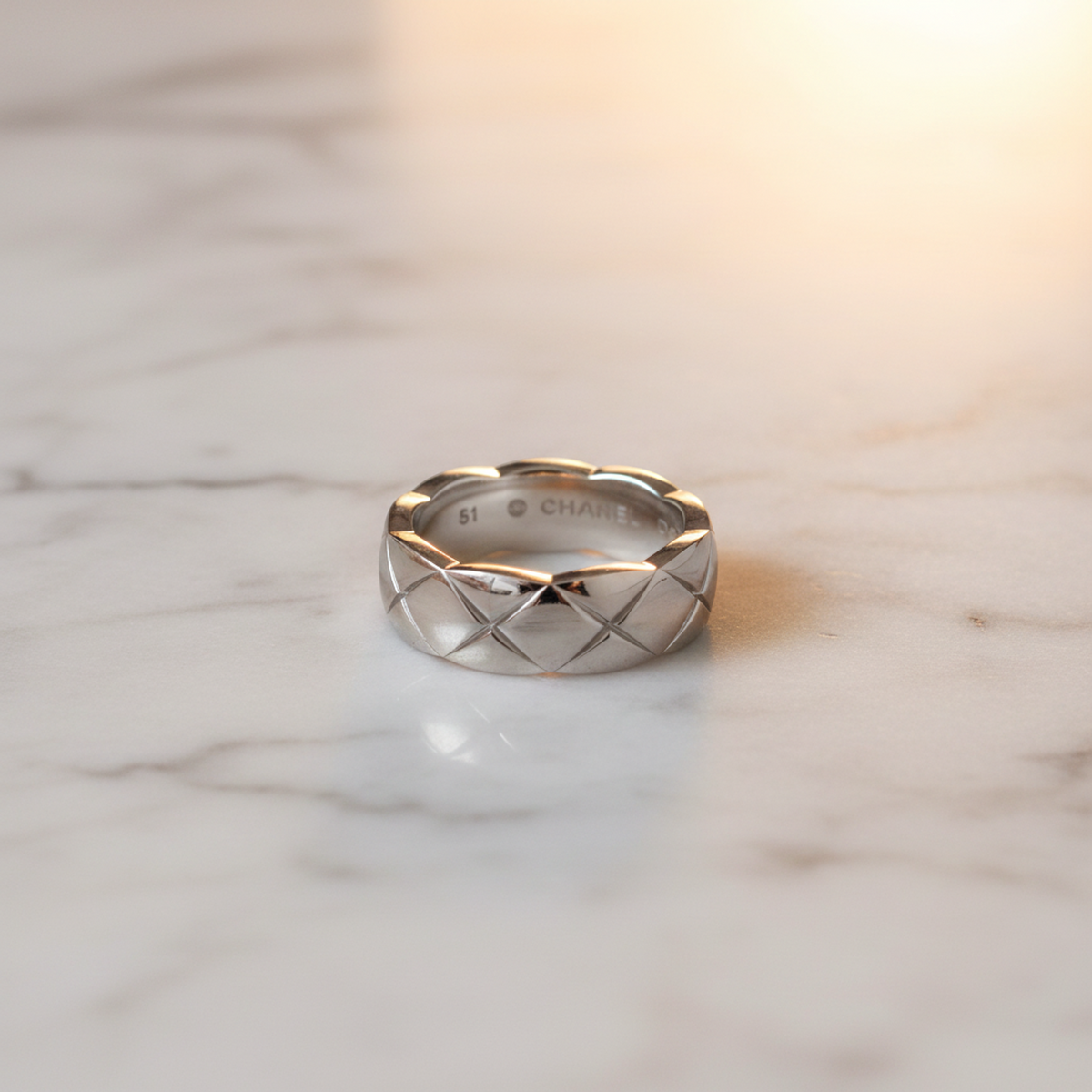 PRE-OWNED Chanel Coco Crush · 18K White Gold Size 5.75