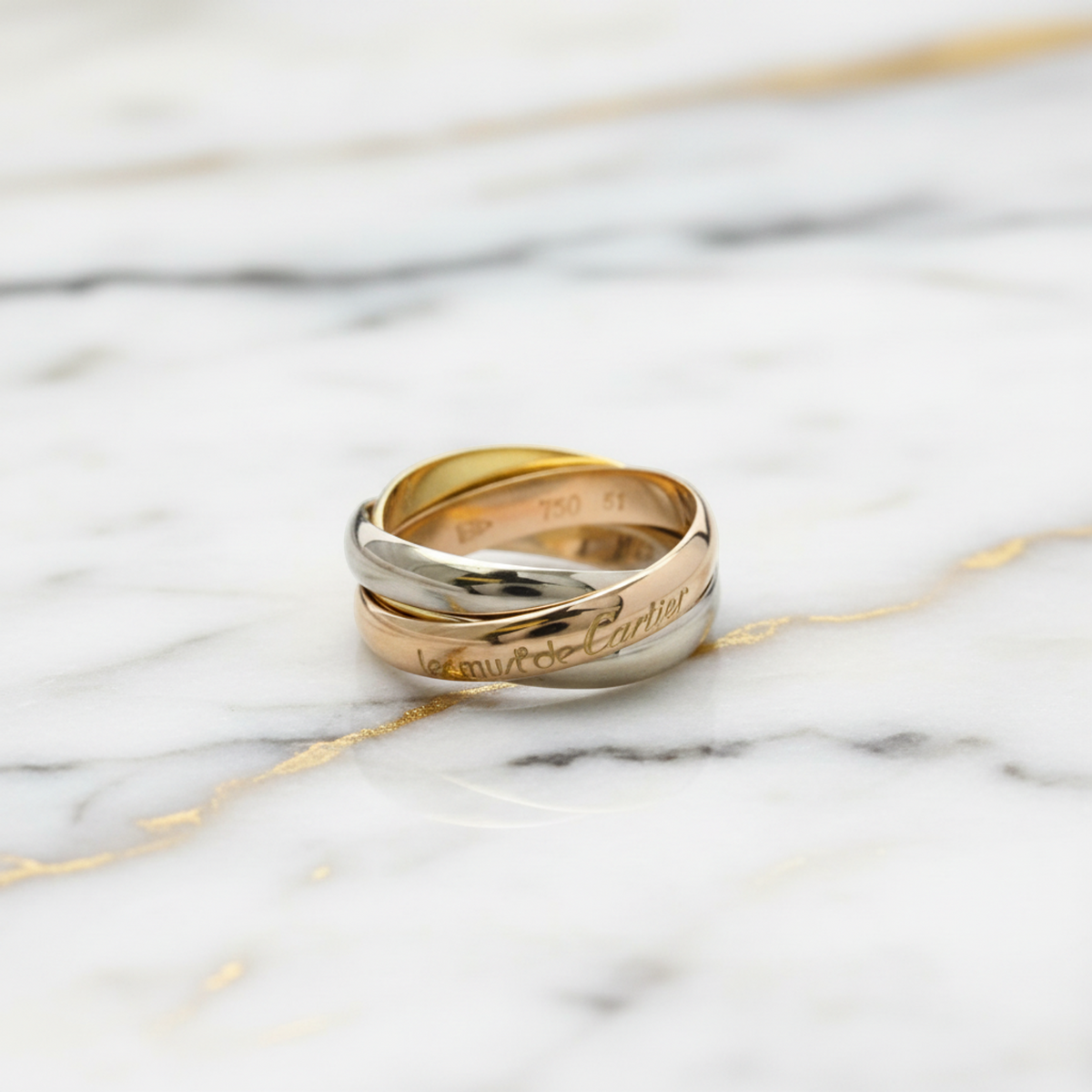 PRE-OWNED Cartier Trinity · Tri-Gold Size 5.75
