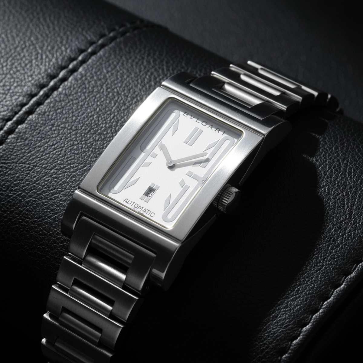 PRE-OWNED Bvlgari Rettangolo · Steel · Automatic