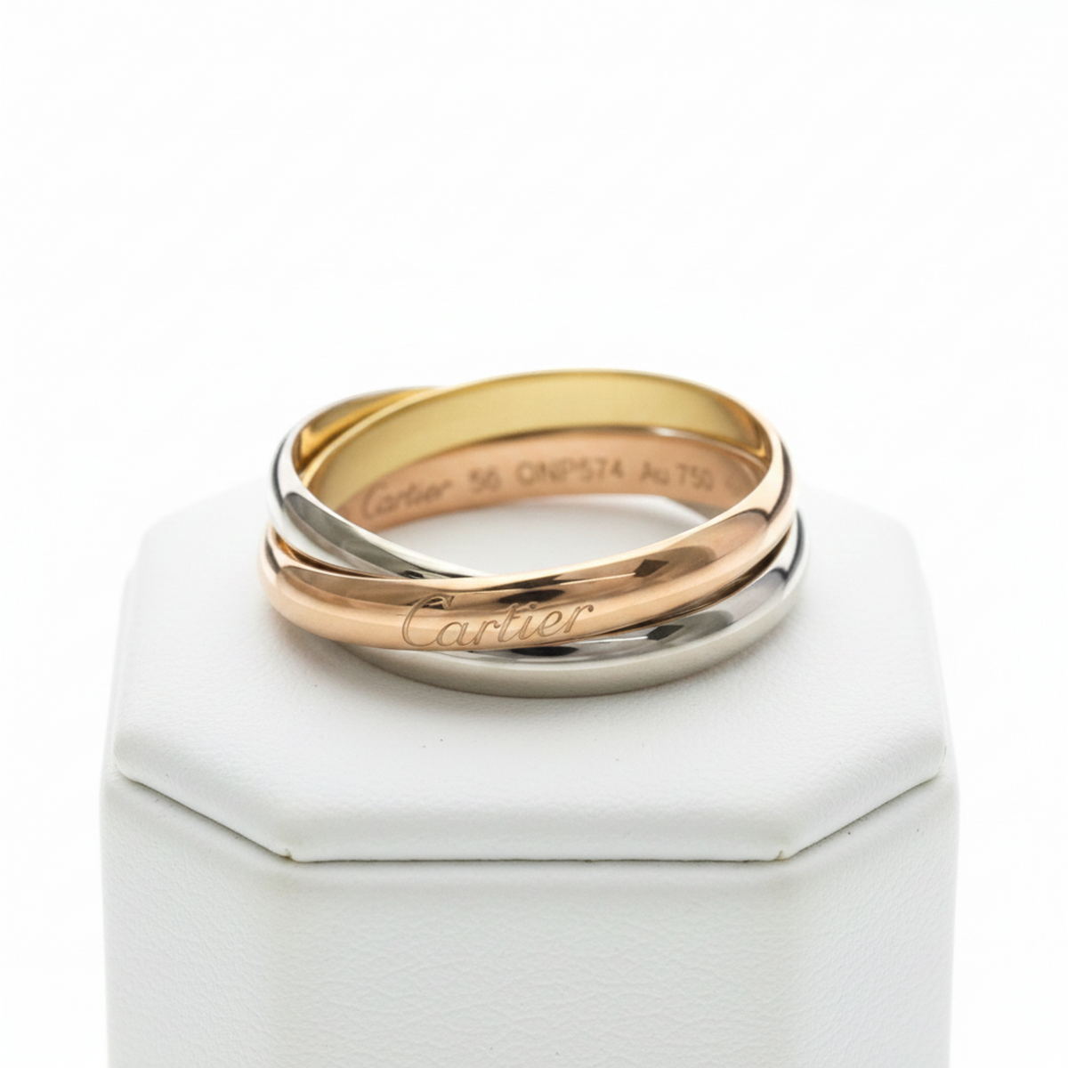 PRE-OWNED Cartier Trinity · Tri-Gold Size 7.5