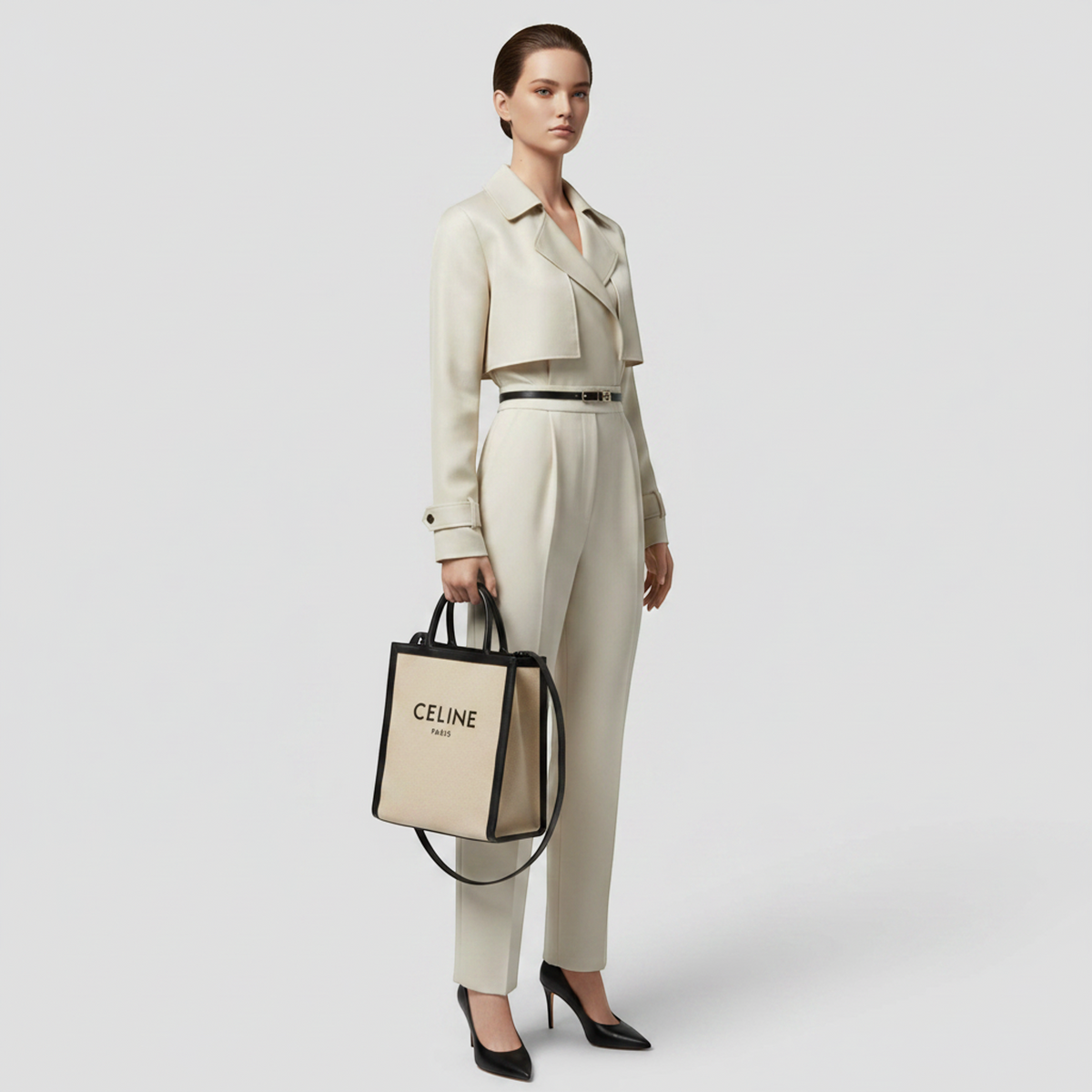 PRE-OWNED Celine Small Vertical Cabas · Canvas