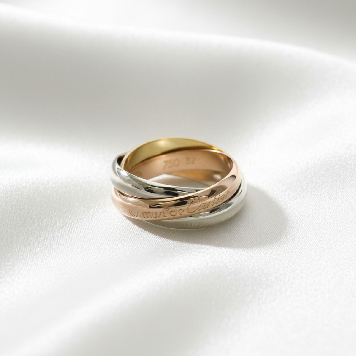 PRE-OWNED Cartier Trinity · Tri-Gold Size 6